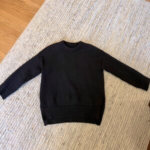 Jenni Kayne Cotton Boyfriend Sweater black Crew Neck